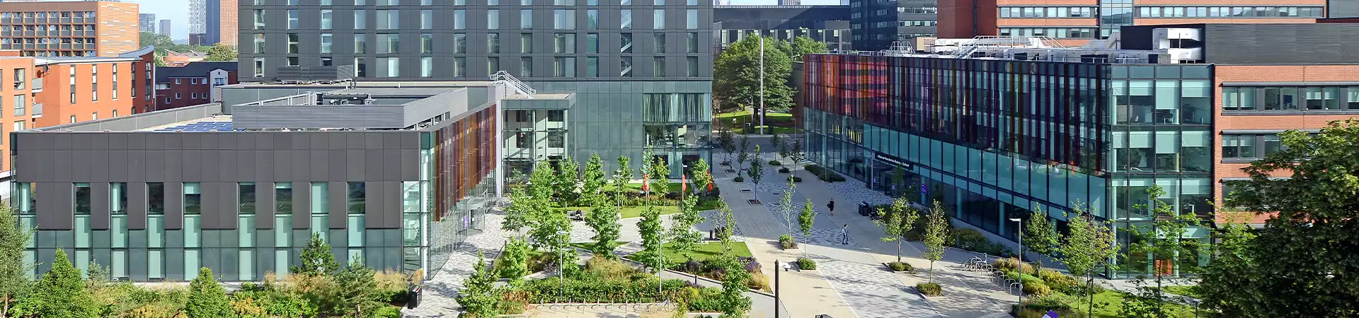 The Executive Education centre at Alliance Manchester Business School in the sunshine
