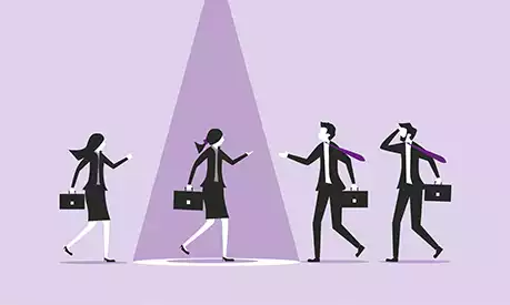 An illustration of 4 people in business attire