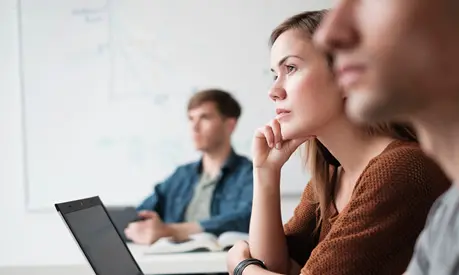 Student listening in classroom