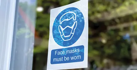Retail store covid-19 mandatory face mask sign