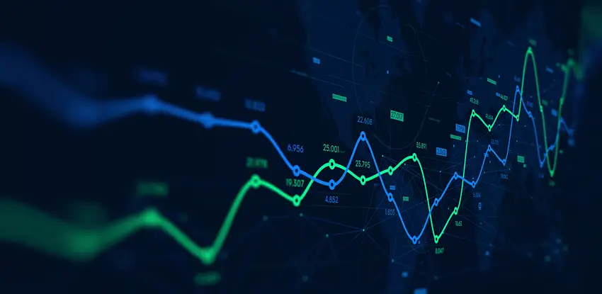 Accounting financial schedule and digital analytics data visualization.