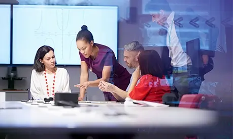 Woman leading meeting